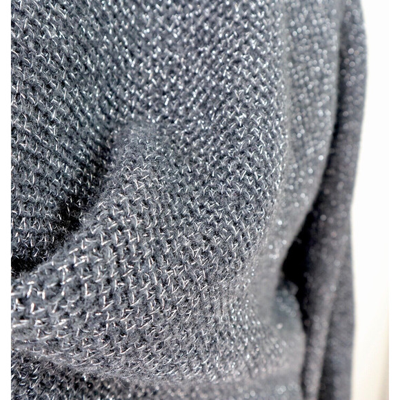 Victoria's Secret Size M Shimmer Knit Open Front Cardigan Black Silver - Picture 8 of 11